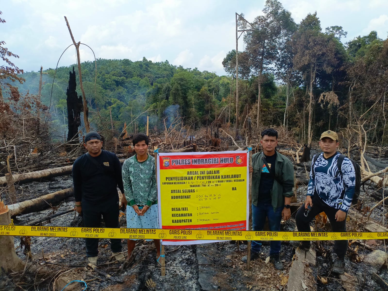 Nekat Bakar Lahan untuk Kebun, Warga Batang Gansal Inhu Diciduk Polisi